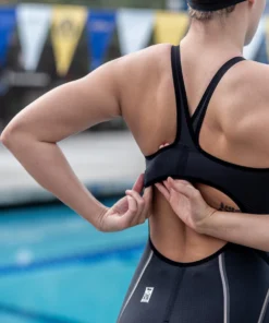 FINIS® Rival 2.0 Open Back Kneeskin | Elite Technical Racing Suit (Black)