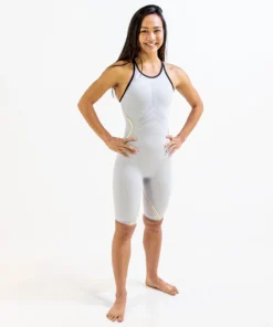 FINIS® Tech Suit Rival 2.0 Closed Back Kneeskin | Elite Technical Racing Suit (White)