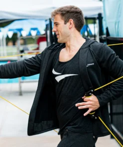 FINIS® Apparel Tech Jacket Mens | Full-Zip Hoodie (Black)