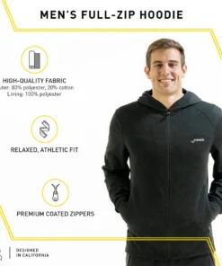 FINIS® Apparel Tech Jacket Mens | Full-Zip Hoodie (Black)