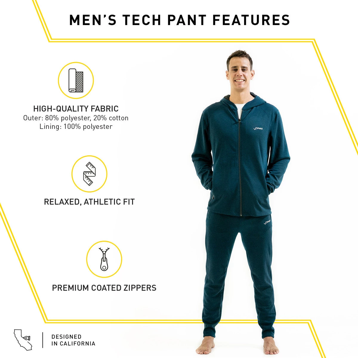 FINIS® Apparel Tech Pant Mens | Jogger-Style Pants (Black) 5 FINIS® Apparel Tech Pant Mens | Jogger-Style Pants (Black)