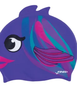 FINIS® Swim Caps Plum Fish | Animal-Shaped Silicone Swim Cap