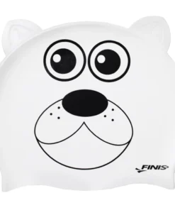 FINIS® Swim Caps Polar Bear White | Animal-Shaped Silicone Swim Cap