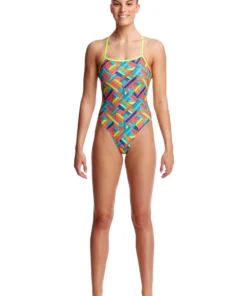 Funkita Women Swimwear PANEL POP | LADIES TWISTED ONE PIECE