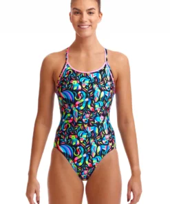 Funkita Women Swimwear Night Life | Ladies Diamond Back One Piece
