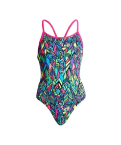 Funkita Girls Swimwear FEATHER FIESTA | GIRLS DIAMOND BACK ONE PIECE