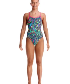Funkita Girls Swimwear FEATHER FIESTA | GIRLS DIAMOND BACK ONE PIECE