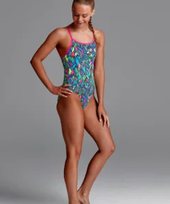 Funkita Girls Swimwear FEATHER FIESTA | GIRLS DIAMOND BACK ONE PIECE