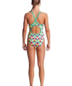 Funkita Girls Swimwear MINTY MITTENS | GIRLS DIAMOND BACK ONE PIECE