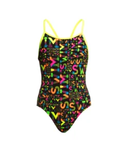 Funkita Girls Swimwear NIGHT SWIM | GIRLS DIAMOND BACK ONE PIECE