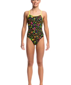 Funkita Girls Swimwear NIGHT SWIM | GIRLS DIAMOND BACK ONE PIECE