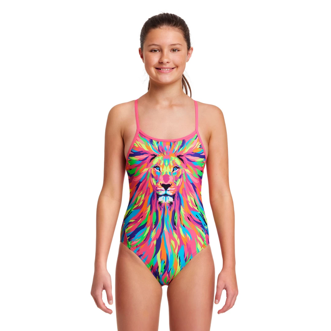 Funkita Girls Swimwear Pride Power | Girls Diamond Back One Piece 1 Funkita Girls Swimwear Pride Power | Girls Diamond Back One Piece
