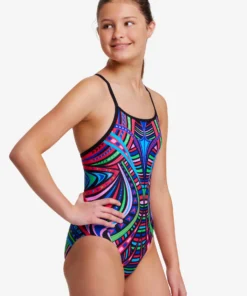 Funkita Girls Swimwear Primal Night | Girls Diamond Back One Piece 11 Funkita Girls Swimwear Primal Night | Girls Diamond Back One Piece