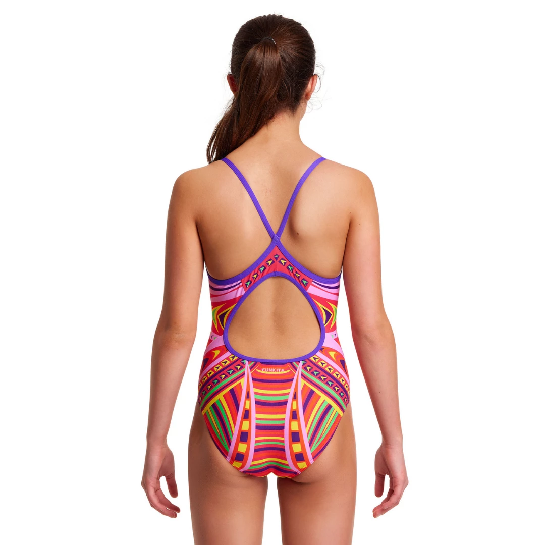 Funkita Girls Swimwear Primal Party | Girls Diamond Back One Piece 2 Funkita Girls Swimwear Primal Party | Girls Diamond Back One Piece