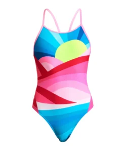 Funkita Girls Swimwear Summit Sunset | Girls Diamond Back One Piece