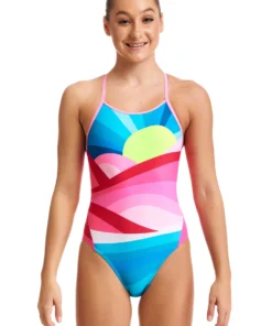 Funkita Girls Swimwear Summit Sunset | Girls Diamond Back One Piece 11 Funkita Girls Swimwear Summit Sunset | Girls Diamond Back One Piece